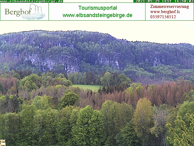 Webcam vom Berghof Lichtenhain in Richtung Affensteine